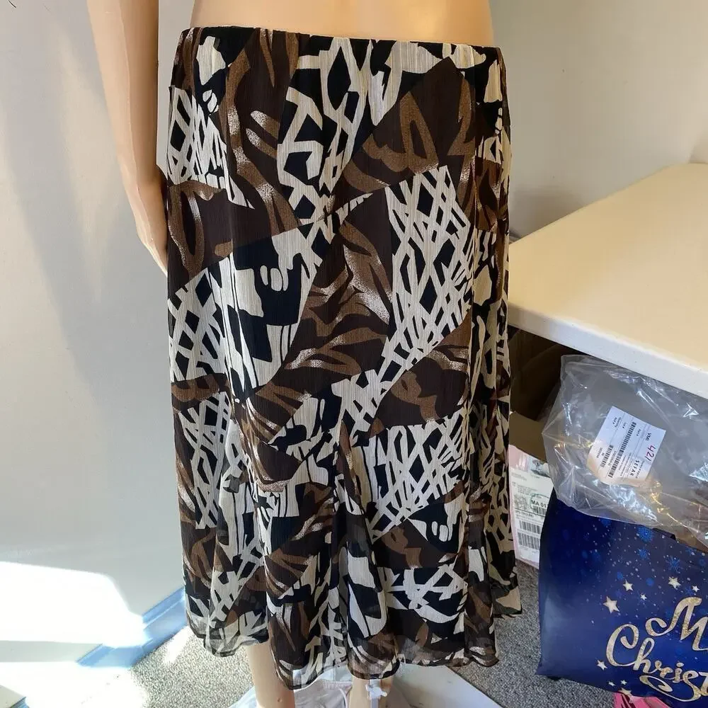 VTG Y2K Sheer MidiSkirt Boho Forest DarkFairy Grunge Goth Hippie Boho PullOn 12